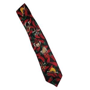 Vintage Tie Men’s Looney Tunes Mania 1995 Chili Pepper Taz Bugs Bunny Elmer Fudd